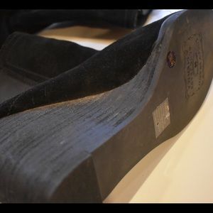 Lucky Brand Shoes - Lucky Brand Black Wedge Suede Ankle Bootie Size 10 Lucky Brand Shoes - Lucky Brand Black Wedge Suede Ankle Bootie Size 10